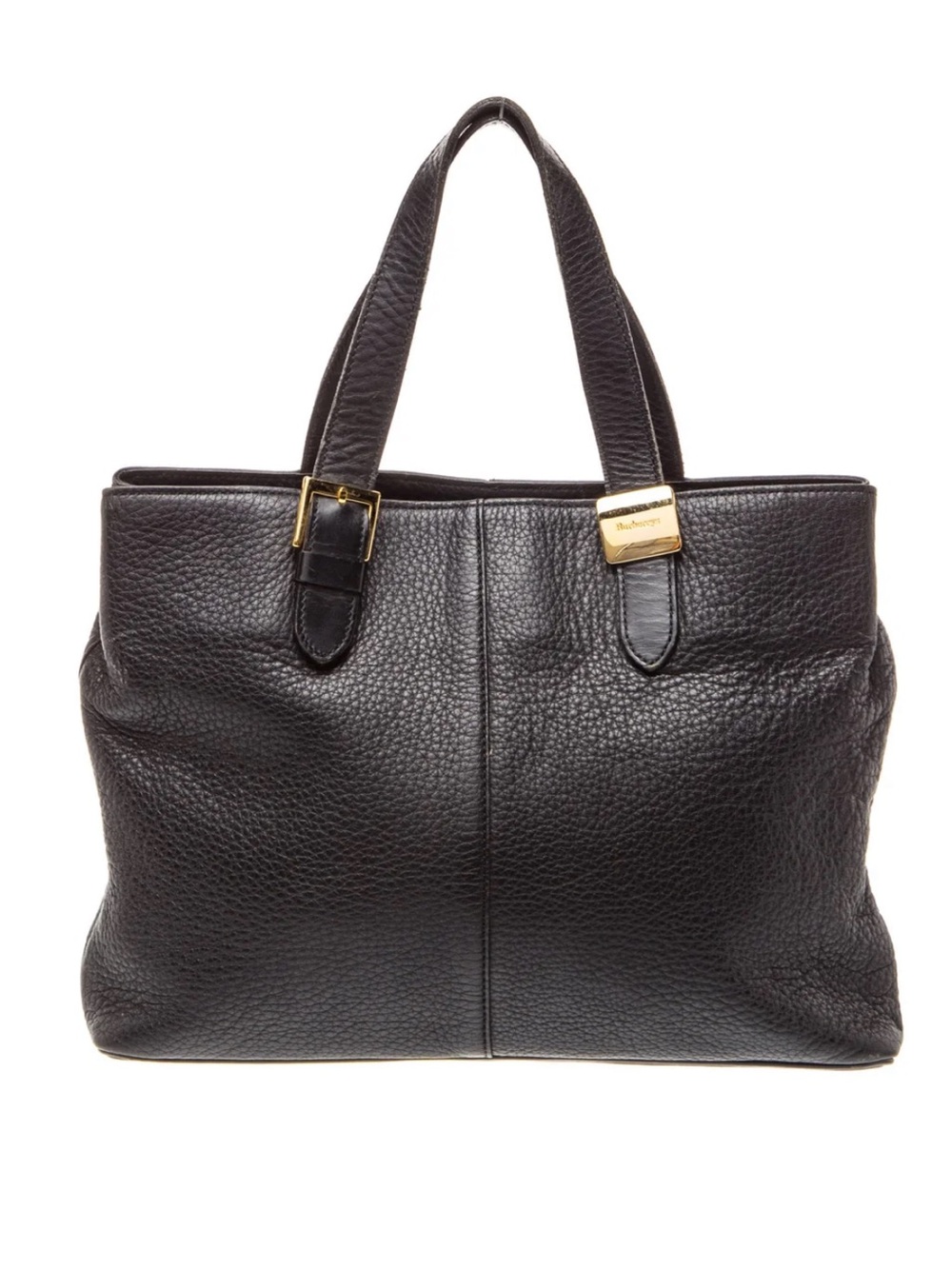 Burberry Vintage Leather Buckle Tote - Deep Brown